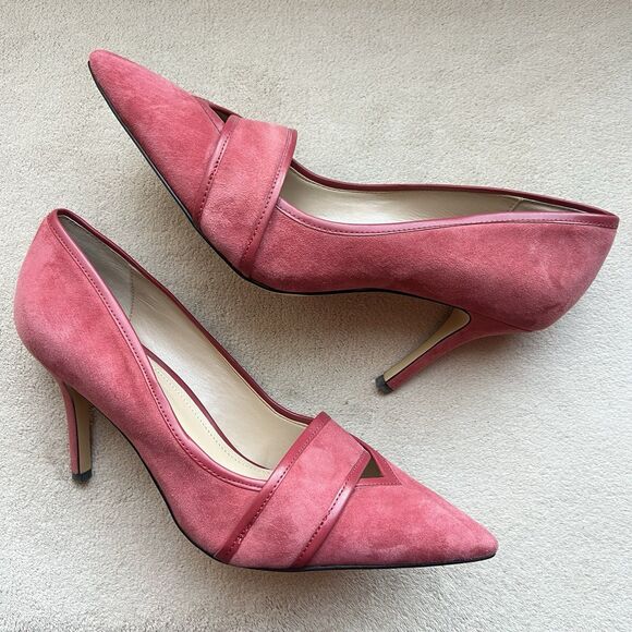 White House Black Market WHBM Hayden Fire Quartz Coral Red Suede